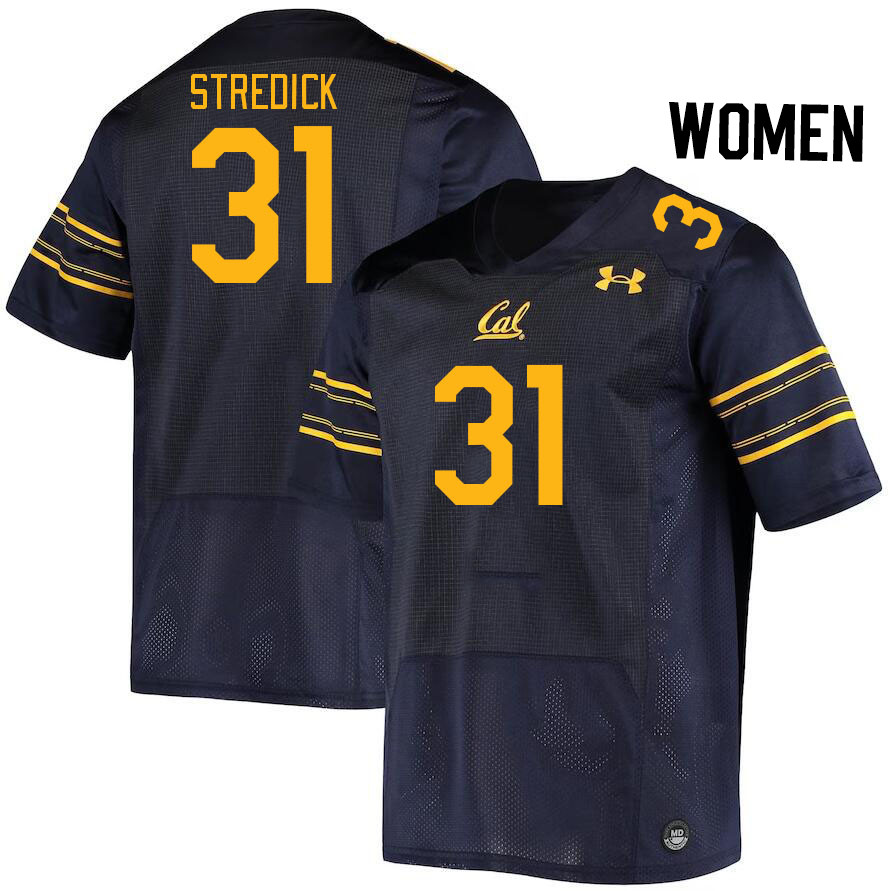 Women #31 Ashton Stredick California Golden Bears College Football Jerseys Stitched Sale-Navy